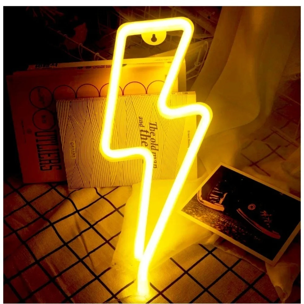 Neon Red Lightning Bolt LED Room/Wall/Party Decor